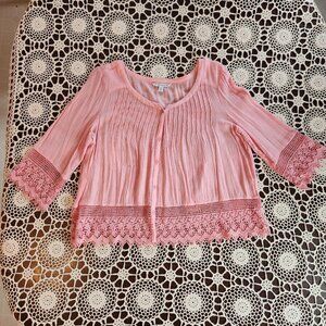 American Eagle Pink Lace shirt.